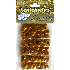 LENTEJUELA SIFAP DORADO 15gr x 5u