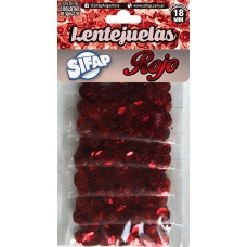 LENTEJUELA SIFAP ROJO 15gr x 5u
