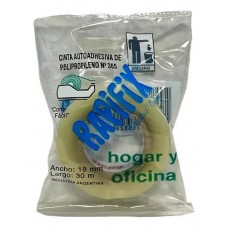 CINTA ADHESIVA PP TRANSPARENTE 18mmx30mt RAPIFIX