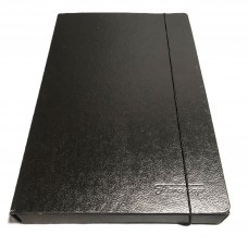 CAJA ESTUCHE CON ELASTICO OFICIO FIBRA NEGRA 4cm