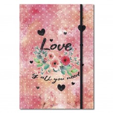 CARPETA 3 SOLAPAS CON ELASTICO Nø5 LOVE