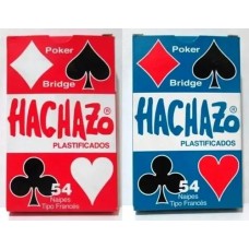 NAIPE HACHA FRANCES PLASTIFICADAS 54 naipes x 12u