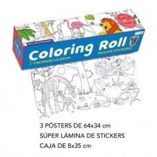 ROLL COLORING PARA PINTAR C/STICKERS.