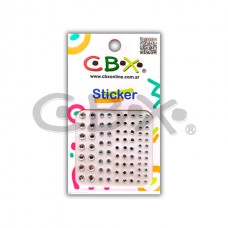 STICKER CBX 5x 5cm.ACRI.P/CARA.PLATEADO.