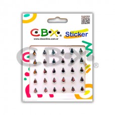 STICKER CBX 7x 6cm.ACRI.P/CARA.PLATEADO.