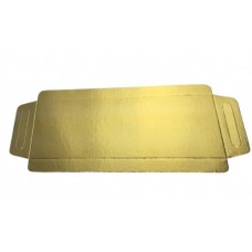 BANDEJA CARTON DORADA C/ASA 12x30cm x 50u