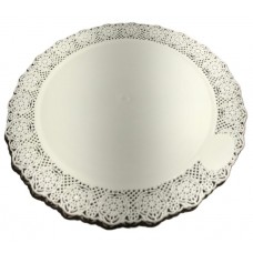 BANDEJA BLONDA PLASTICA REDONDA 33cm x 10u