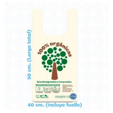 BOLSA CAMISETA 40x50cm COMPOSTABLE x 50u