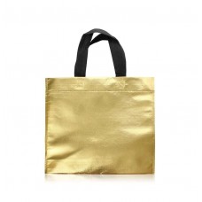 BOLSA TELA METALIZADA 30x30cm DORADA CON ASA x u
