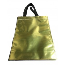 BOLSA TELA METALIZADA 30x40cm DORADA CON ASA x 100u