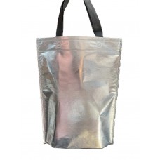 BOLSA TELA METALIZADA 30x40cm PLATEADA CON ASA x u