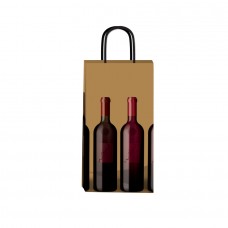 BOLSA PAPEL FANTASIA CON MANIJA 2 BOTELLAS 22x42x10cm x u