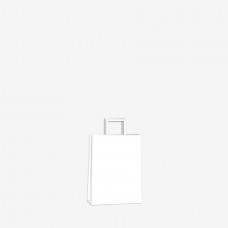 BOLSA PAPEL BLANCA CON MANIJA 14x20x8cm x u