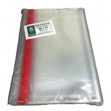 BOLSA POLIPROPILENO CON ADHESIVO CON SOLAPA 35x45cm x 100u