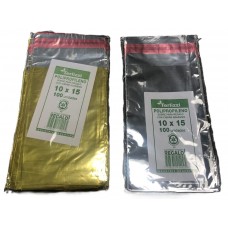 BOLSA POLIPROPILENO CON ADHESIVO METALIZADA 10x15cm x 100u