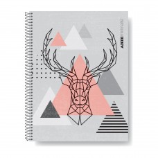 CUADERNO A5 ARTE MINIMAL TAPA SEMIRIGIDA RAYADO 80 hj