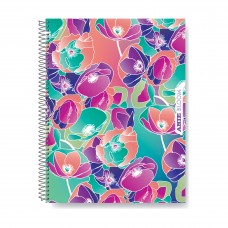 CUADERNO A4 ARTE BLOOM TAPA SEMIRRIGIDA CUADRICULADO 80 hj