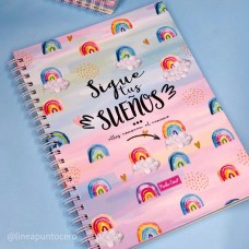 CUADERNO A4 PUNTO CERO RAINBOW TAPA SEMIRRIGIDA LISO 100 hj