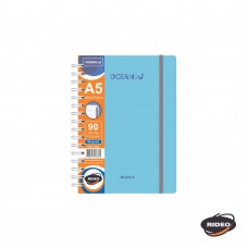 CUADERNO A5 RIDEO CON ELASTICO TAPA PLASTICA RAYADO 90 hj