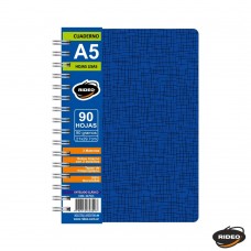 CUADERNO A5 RIDEO TAPA PLASTICO LISO 90 hj
