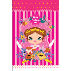 CUADERNO 14x21 ROZINI LITLLE FASHION TAPA FLEXIBLE RAYADO 24 hj