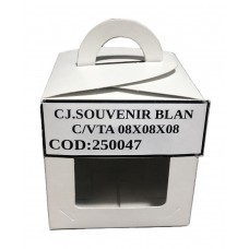 CAJA SOUVENIR BLANCA CON VENTANA  8x8x8cm x 50u