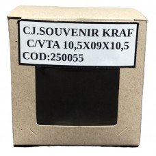 CAJA SOUVENIR KRAFT CON VENTANA 10.5x9x10.5cm x 50u
