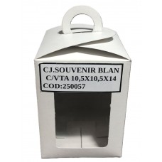 CAJA SOUVENIR BLANCO CON VENTANA 10.5x14x10.5cm x u