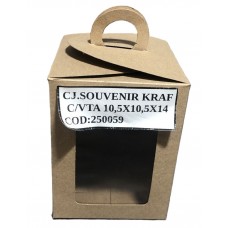 CAJA SOUVENIR KRAFT CON VENTANA 10.5x14x10.5cm x 50u