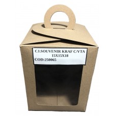 CAJA SOUVENIR KRAFT CON VENTANA 15x18x15cm x 50u