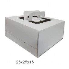 CAJA TORTA ESTUCHE BLANCA 25x25x15cm x 50u