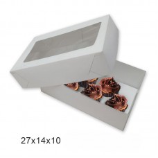 CAJA CUPCAKES CON VENTANA 27x14x10cm x 50u