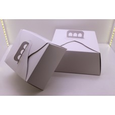 CAJA TORTA CARTULINA CON ASA 28x28x12cm x u