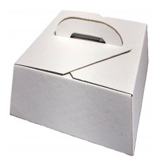 CAJA TORTA MICRO BLANCO/MARRON CON ASA 31x31x13cm x u