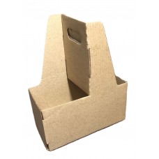 CAJA PORTAVASO CAFE DOBLE MARRON/MARRON 17.5x9x22cm x 100u