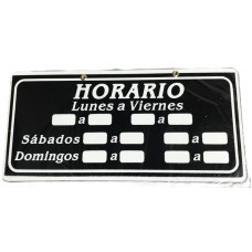 CARTEL HORARIO LUNES A VIERNES/SABADO Y DOMINGO GRANDE ALTO IMPACTO