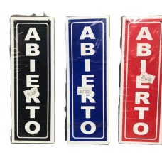 CARTEL ABIERTO/CERRADO VERTICAL ALTO IMPACTO