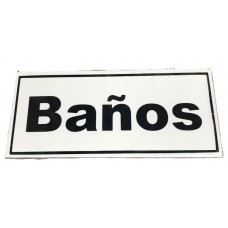 CARTEL BAÑO CON FLECHA ALTO IMPACTO
