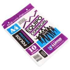 FOLIO PP A4 40 mic EQUIPO COMERCIAL x 10u LUMA