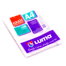 FOLIO PP A4 70 mic EXTRA FUERTE x 100u LUMA