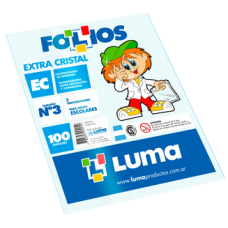 FOLIO PP ESCOLAR 40 mic EQUIPO COMERCIAL x 100u LUMA