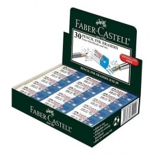 GOMA FABER CASTELL PLASTICA BLANCA/AZUL x 30u