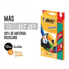 LAPICES COLOR BIC EVOLUTION 12u + 4 GRAFITO