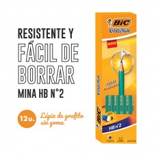 LAPIZ NEGRO BIC EVOLUTION HB caja x 12u