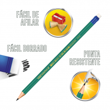 LAPIZ NEGRO BIC EVOLUTION CON GOMA HB