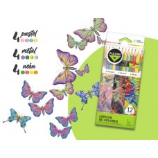 LAPICES COLOR PIZZINI PASTEL/METAL/NEON 12u