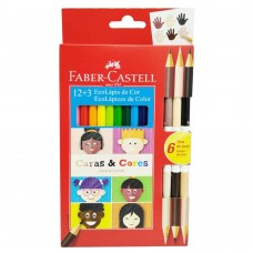 LAPICES COLOR FABER CASTELL CARAS & COLORES 15u