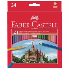 LAPICES COLOR FABER CASTELL ECO 24u + 4 PASTELES