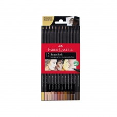 LAPICES COLOR FABER CASTELL SUPERSOFT PIEL 12u