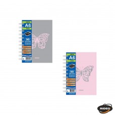 LIBRETA RIDEO A6 CON ELASTICO RAYADO 90 hj